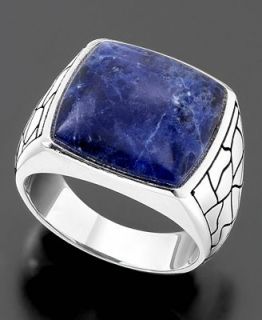 Mens Sterling Silver Ring, Sodalite   Rings   Jewelry & Watches