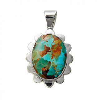 Jay King Oval Kingman Turquoise Sterling Silver Pendant