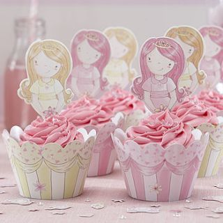 princess party cupcake wraps and toppers by ginger ray