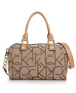 Calvin Klein Hudson Jacquard Large Font CK Satchel w/Strap   Handbags & Accessories