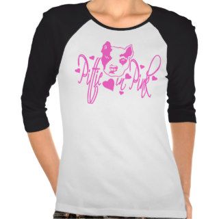 Pittie in Pink 1/4 sleeve Jersey Tshirts