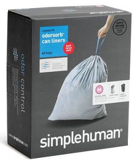 simplehuman Trash Can Liners, Odorsorb M 40 Pack   Kitchen Gadgets   Kitchen