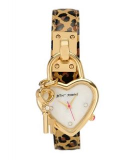 Betsey Johnson Watch, Womens Leopard Print Leather Charm Strap BJ00021 06   Watches   Jewelry & Watches