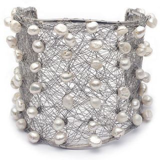 freshwater pearl spiderweb bracelet by baronessa