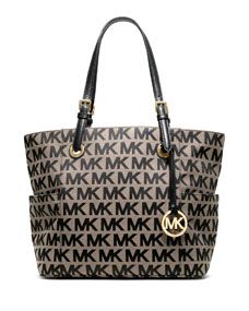 MICHAEL Michael Kors  Jet Set E/W Signature Tote, Beige/Black Monogram