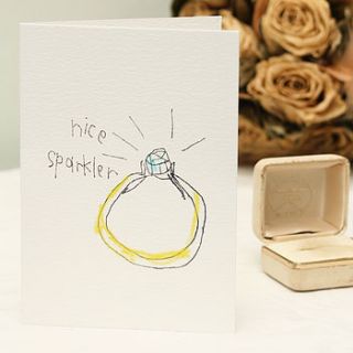 'nice sparkler' engagement greeting card by death by tea