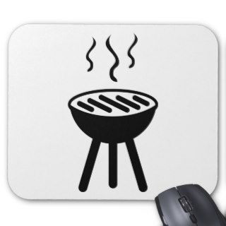 black barbecue icon mouse pads
