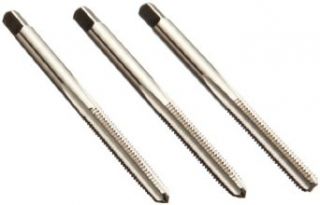 Union Butterfield 1528S(UNC) High Speed Steel Hand Tap Set, Uncoated (Bright) Finish, Round Shank With Square End, 3 Piece (1 Taper, 1 Plug, 1 Bottoming Chamfer), H2 Tolerance, #2 56 Hand Threading Taps