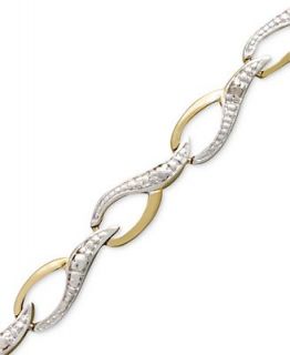 Victoria Townsend 18k Gold over Sterling Silver Bracelet, Diamond Accent Ribbon Swirl Bracelet   Bracelets   Jewelry & Watches