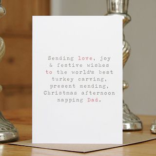 'love to dad' christmas card by slice of pie designs