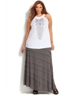 INC International Concepts Plus Size Tank Top & Tiered Maxi Skirt   Plus Sizes