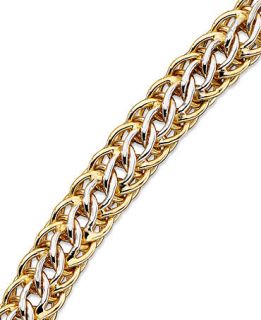 14k Gold over Sterling Silver and Sterling Silver Bracelet, Mesh   Bracelets   Jewelry & Watches