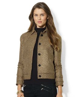 Lauren Ralph Lauren Metallic Button Front Tweed Jacket   Jackets & Blazers   Women