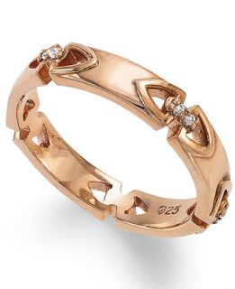 Proposition Love 14k Rose Gold over Silver Diamond Accent Wedding Band   Rings   Jewelry & Watches