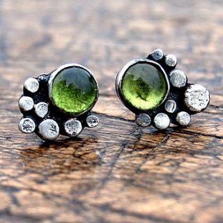 pebble gemstone sterling silver stud earrings by alison moore silver designs