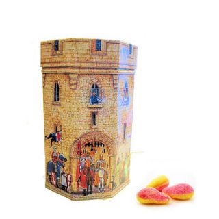 castle tin with sweets by bijou gifts