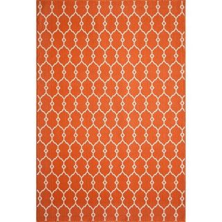 Indoor/Outdoor Fretwork Accent Rug   Orange (4x6)