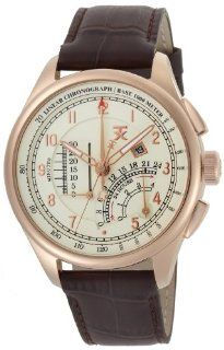TX Men's T3C193 Classic Linear Chronograph Rose Gold Brown Leather Strap Watch at  Men's Watch store.
