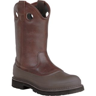 Georgia 11 Inch Muddog Pull On Steel Toe Comfort Core Work Boot   Brown, Size