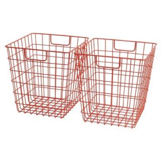Room Essentials Wire Basket   Set of 2   Orange