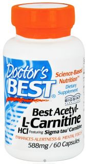 Doctors Best   Best Acetyl L Carnitine Featuring Sigma Tau Carnitine 588 mg.   60 Capsules