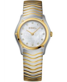 Ebel Womens Swiss Automatic Wave Diamond (2/5 ct. t.w.) Two Tone Stainless Steel Bracelet Watch 27mm 1215928   Watches   Jewelry & Watches