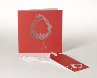 laser cut christmas card 'robin red breast' by cutture