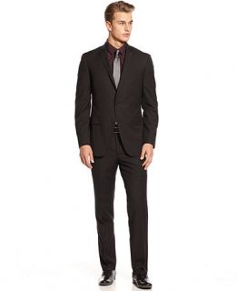 Bar III Black Herringbone with Purple Deco Suit Slim Fit   Suits & Suit Separates   Men