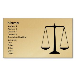 Scales of Justice Business Card Template