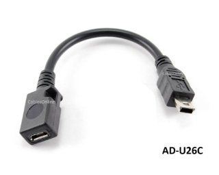 CablesOnline 5" USB Micro B Female to USB Mini B Male Adapter Cable, (AD U26C) Cell Phones & Accessories