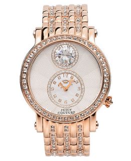 Juicy Couture Womens Crystal Accented Rose Gold Tone Stainless Steel Bracelet Watch 42mm 1901074   Watches   Jewelry & Watches