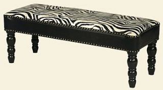 zebra print bench seating by foxbat living + fashion