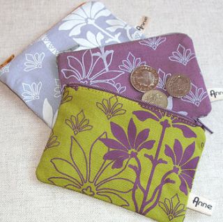 organic printed coin purse by anne fortin eco home accessories
