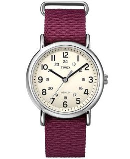 Timex Watch, Unisex Weekender Dark Red Pull Thru Nylon Strap 30mm T2P235UM   Watches   Jewelry & Watches