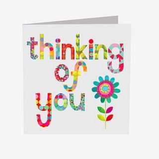 sparkly thinking of you card by square card co