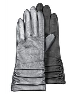 Charter Club Cashmere Lined Ruched Leather Gloves   Handbags & Accessories