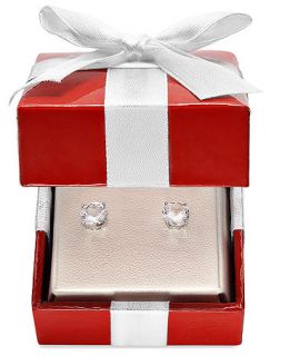 14k White Gold Earrings, White Sapphire Stud Earrings (2 ct. t.w.)   Earrings   Jewelry & Watches