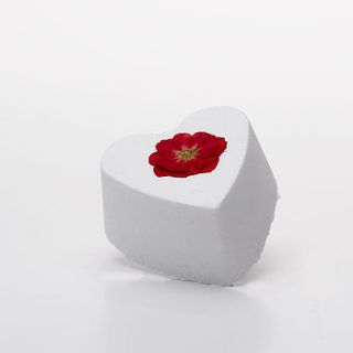 english rose heart bath bomb for romance by quintessentially english