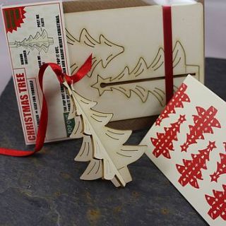 wooden christmas cards and pop out decoration by nest