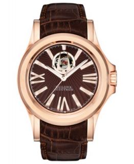Bulova Accutron Watch, Mens Swiss Automatic Calibrator Black Leather Strap 43mm 65B148   Watches   Jewelry & Watches