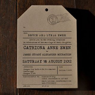 vintage luggage label invitations by e.y.i.love