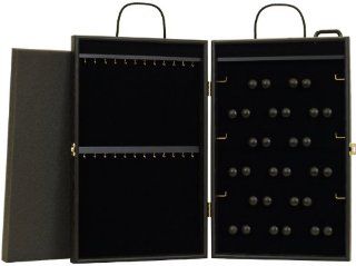 "Finesse" Portable Jewelry Display Showcase (Black Interior with Cherry Exterior) 