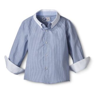 G Cutee Toddler Boys Long Sleeve Striped Buttondown   Blue 5
