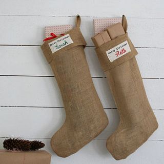 rustic personalised christmas stocking by minna's room
