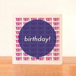 yay modern birthday card by sweet oxen