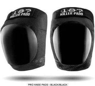 The 187 Pro Knee Pads, Black/Black Large  Skate And Skateboarding Knee Pads  Sports & Outdoors