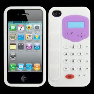 Cbus Wireless White/Purple Telephone Design Silicone Case / Skin / Cover for Apple iPhone 4S / 4 Cell Phones & Accessories