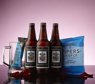personalised valentine beer lovers gift set by intervino