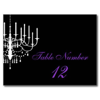 Black and White Chandelier Table Number Postcard