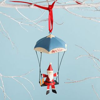 personalised santa with parachute by chantal devenport designs